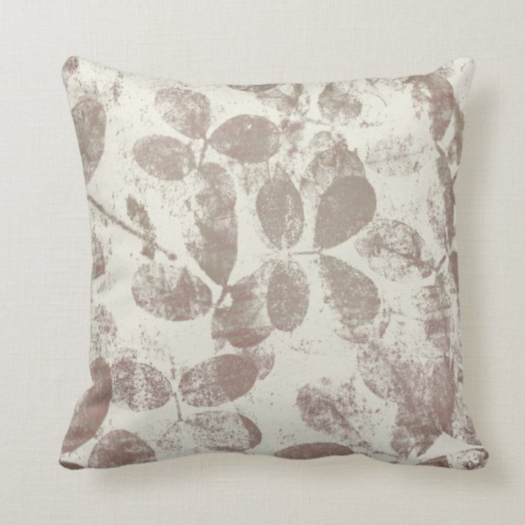 Decorative Pillow Covers|Beige Throw Pillow Case|Leaves Throw Pillow|Housewarming Cushion Case|Authentic Pillow|Outdoor Pillow Cover