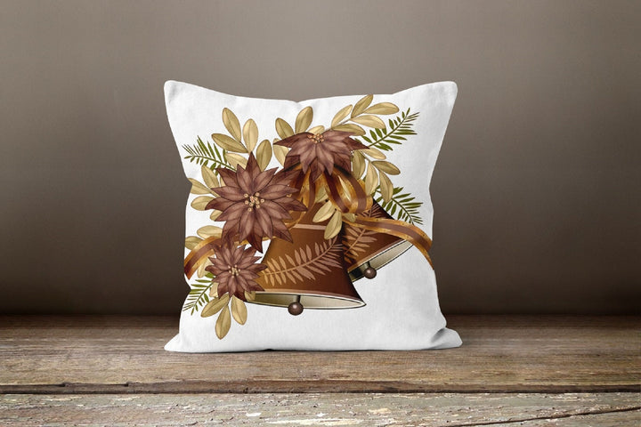 Christmas Pillow Covers|Xmas Home Decor|Winter Decorative Pillow Case|Jingle Bell Throw Pillow|Joy Noel Pillow Cover|Christmas Flower Pillow