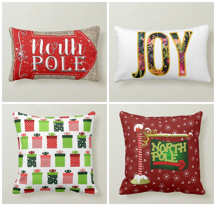 Christmas Pillow Covers|Xmas Home Decor|Winter Decorative Pillow Case|North Pole Throw Pillow|Xmas Joy Pillow Cover|Christmas Gift Decor