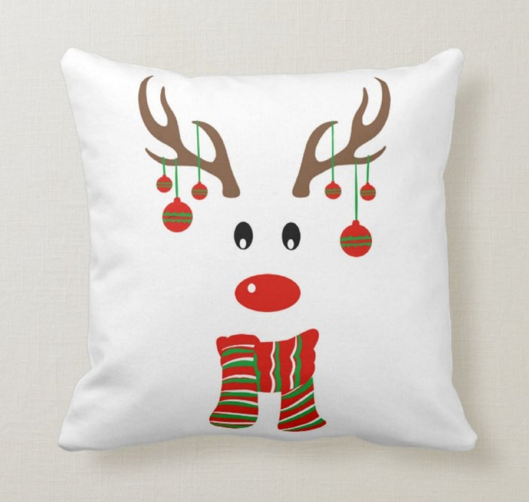 Christmas Pillow Covers|Dwarf Santa Claus Gnome|Decorative Winter Pillow Case|Xmas Deer Throw Pillow|Santa Claus' Reindeer Decor|Xmas Sleigh