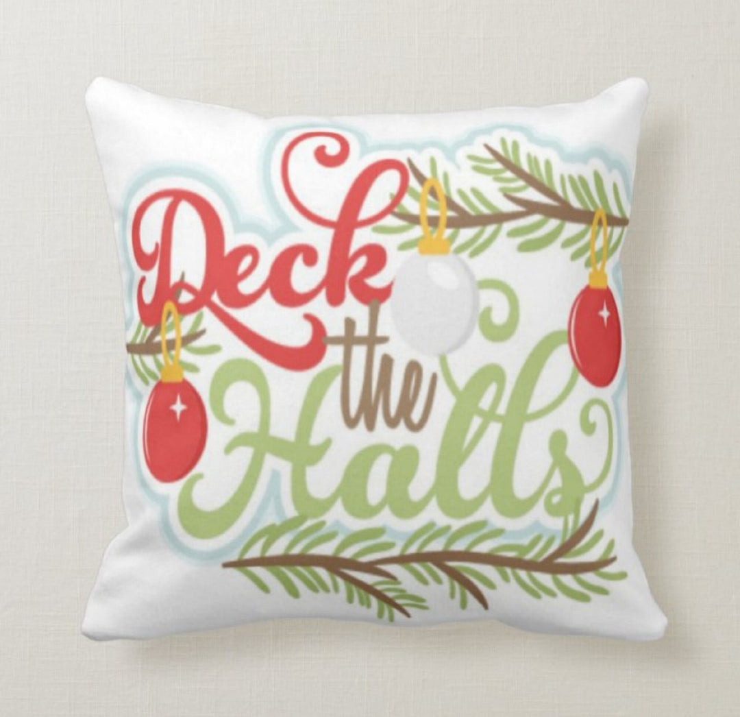 Christmas Pillow Covers|Xmas Snowman Decor|Winter Decorative Pillow Case|Deck The Halls Throw Pillow|Santa Flyer Decor|Xmas Snowman Pillow