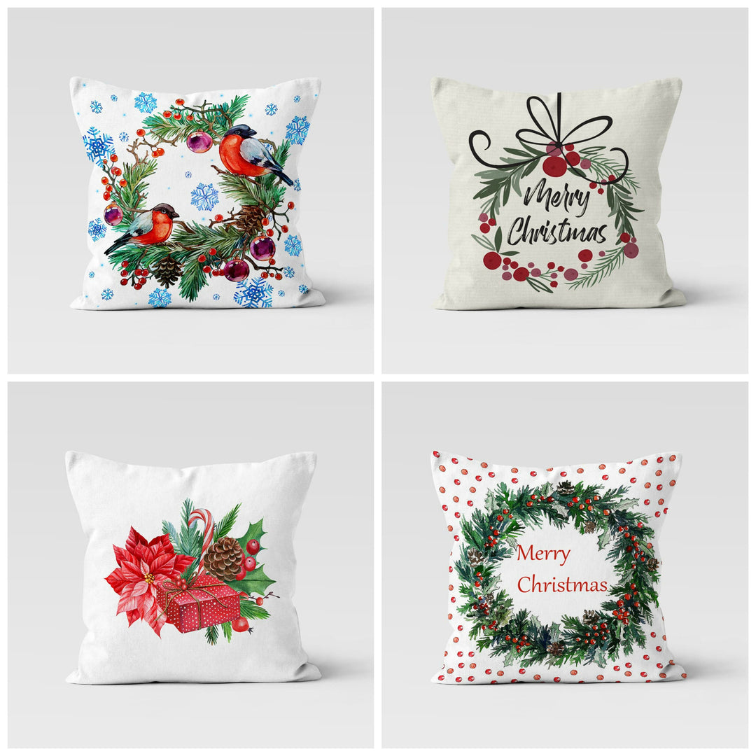 Christmas Pillow Covers|Merry Christmas Cushion Case|Winter Decorative Pillow|Xmas Home Decor|Xmas Gift Ideas|Cardinal Bird Pillow Cover