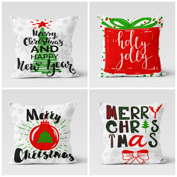 Christmas Pillow Covers|Merry Xmas Decor|Winter Trend Pillow Case|Xmas Gift Idea|Holly Jolly Pillow|Housewarming Gift|Christmas Throw Pillow