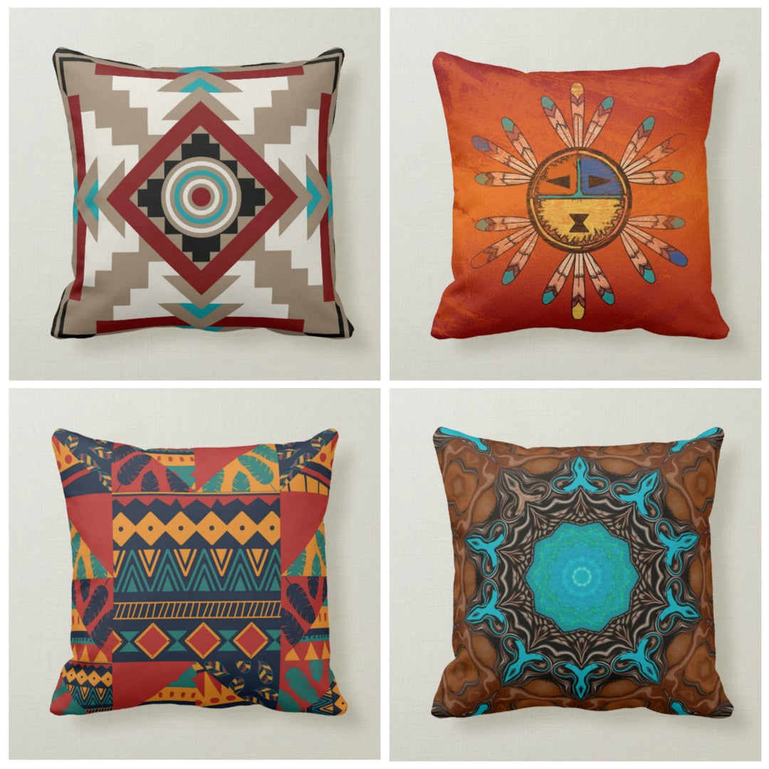 Rug Design Pillow Cover|Terracotta Southwestern Cushion Case|Decorative Pillow Case|Aztec Home Decor|Farmhouse Decor|Geometric Pillow Case