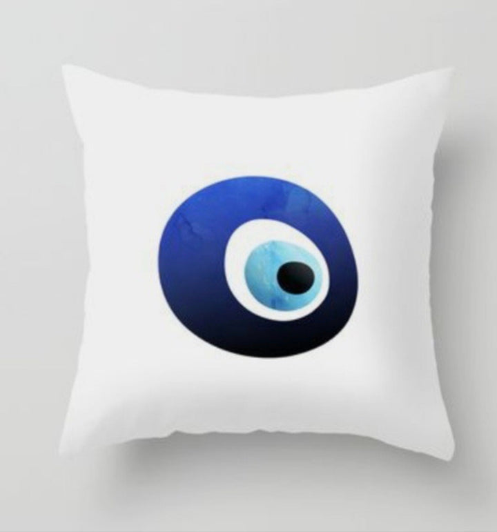 Evil Eye Pillow Cover|Turkish Greek Blue Evil Eye Cushion Case|Good Luck Home Decor|Protection Amulet Throw Pillow|Nazar Boncuk Boho Bedding