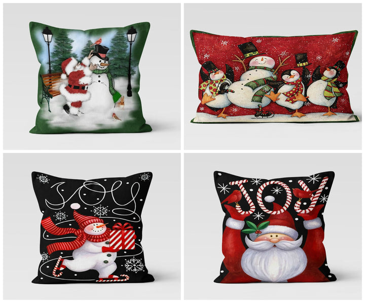 Christmas Pillow Covers|Winter Trend Decor|Snowman Pillow Case|Santa Claus Pillow Cover|Housewarming Gift|Decoratrive Cartoon Winter Decor