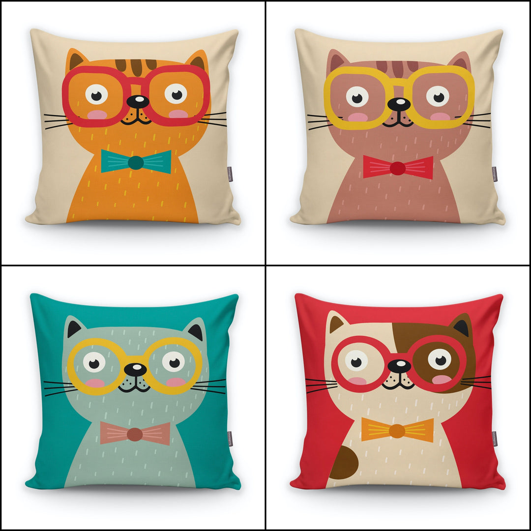 Cute Cat Kid Pillow Cover|Decorative Kid Cushion Case|Cartoon Inspired Home Decor|Housewarming Cushion Cover|Children's Throw Pillow Case