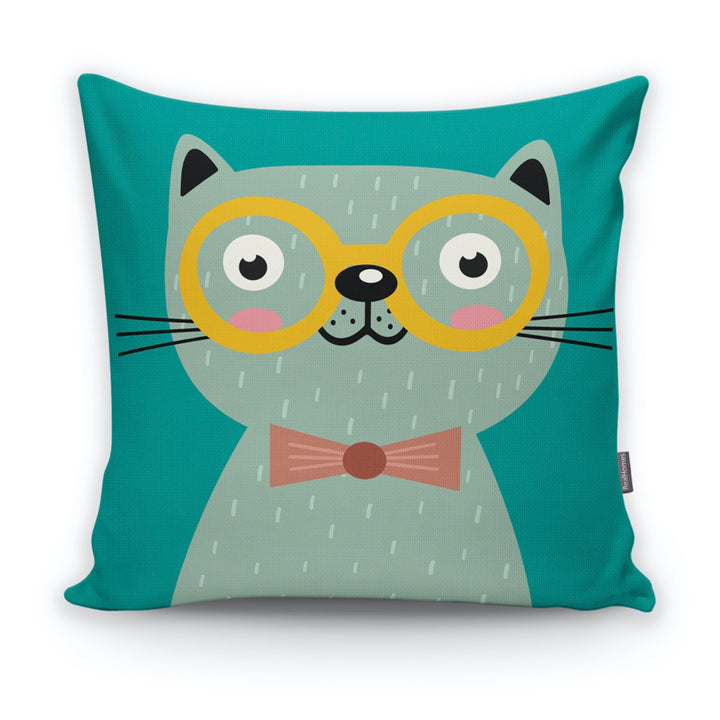 Cute Cat Kid Pillow Cover|Decorative Kid Cushion Case|Cartoon Inspired Home Decor|Housewarming Cushion Cover|Children's Throw Pillow Case