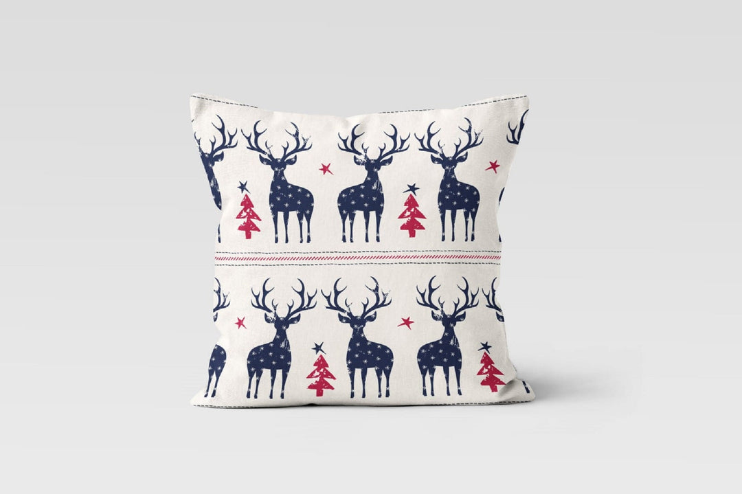 Christmas Pillow Covers|Deer Cushion Case|Winter Decorative Pillow|Xmas Home Decor|Xmas Gift Ideas|Buffalo Plaid Deer Cover|Xmas Noel Decor