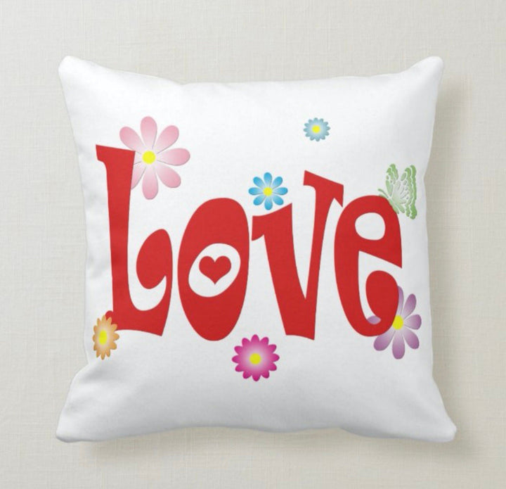 Love Throw Pillow Cover|Valentine's Day Cushion Case|Red Truck Heart Print Lumbar Pillow Top|Romantic Home Decor|14 February Gift for Women