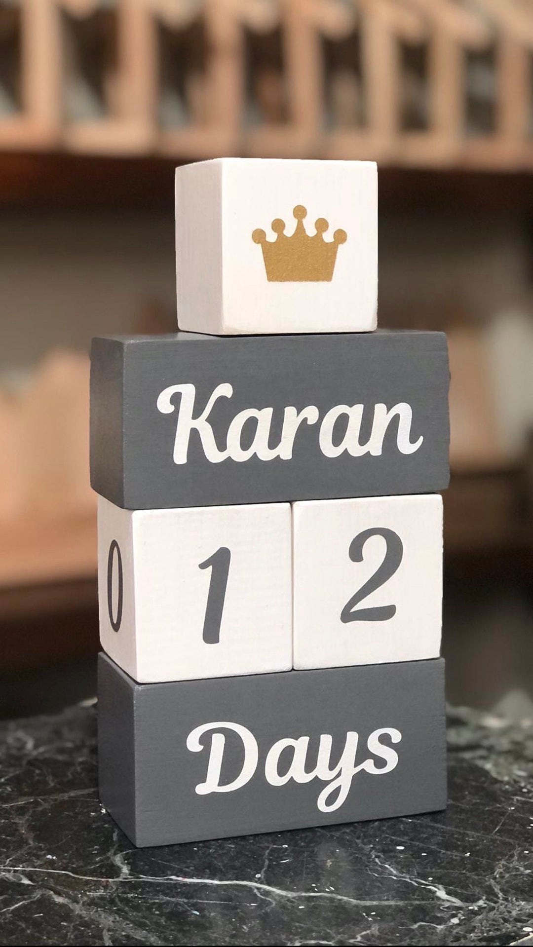 Set of 5 Custom Wooden Cube|Personalized Baby Cube|Wooden Letter Name Block|Wooden Nursery Kid Name Sign|Wood Baby Shower Gift|New Mom Gift