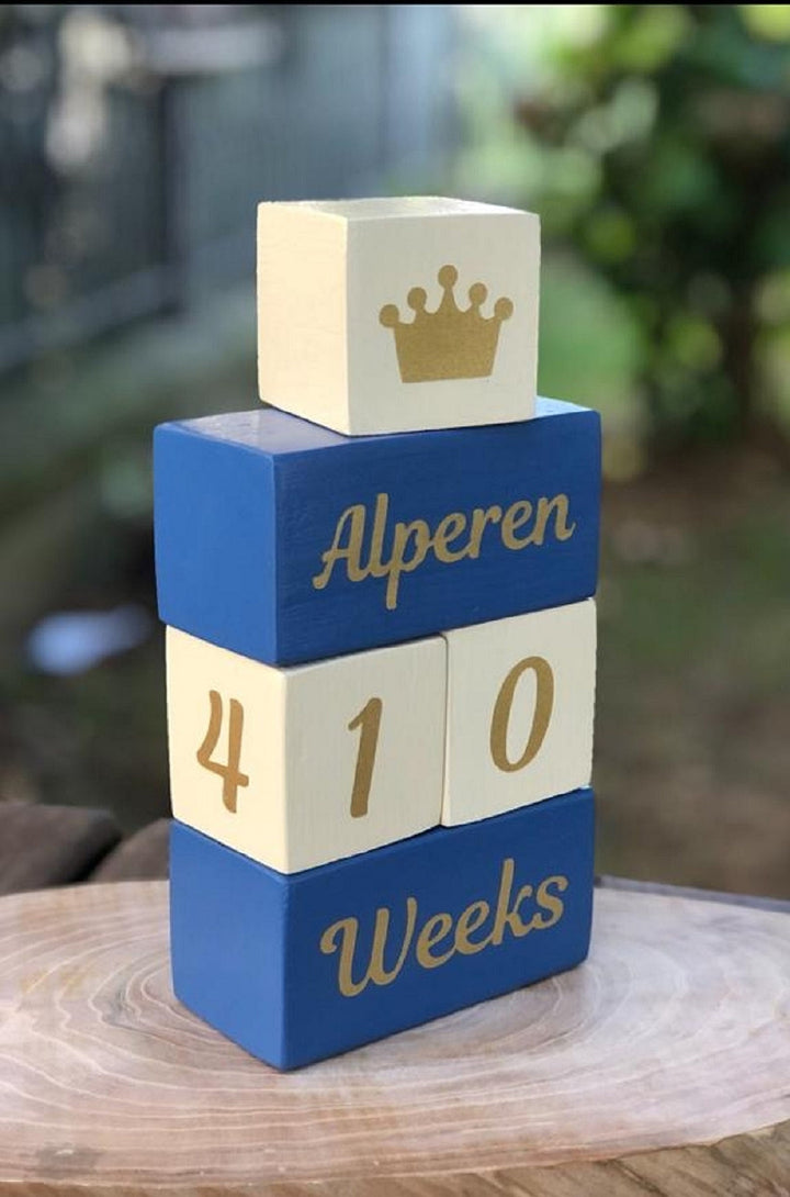 Set of 5 Custom Wooden Cube|Personalized Baby Cube|Wooden Letter Name Block|Wooden Nursery Kid Name Sign|Wood Baby Shower Gift|New Mom Gift