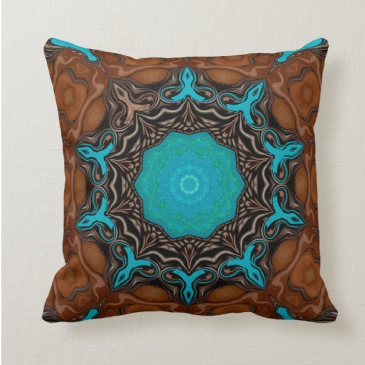 Rug Design Pillow Cover|Terracotta Southwestern Cushion Case|Decorative Pillow Case|Aztec Home Decor|Farmhouse Decor|Geometric Pillow Case