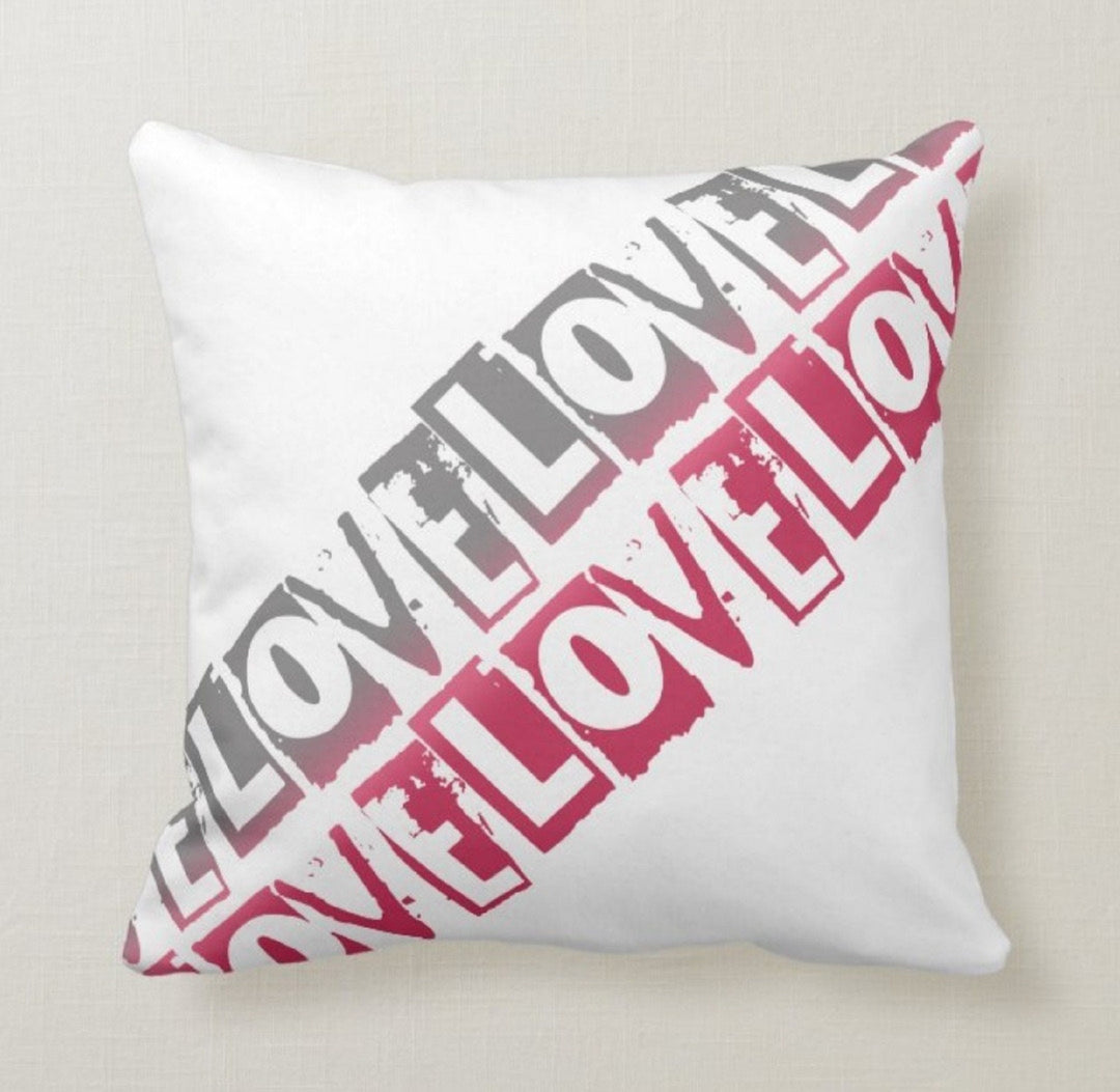 Love Throw Pillow Cover|14 February Home Decor|Romantic Heart Printed Couple Pillowcases|Red Black Design Cushion Cover|Gift for Girlfriend