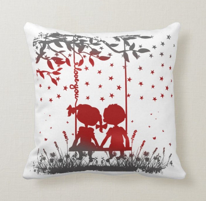 Love Throw Pillow Cover|Valentines on The Swing Cushion Case|Romantic Red White Gray Home Decor|Red Truck Pillow Sham|His Engagement Present