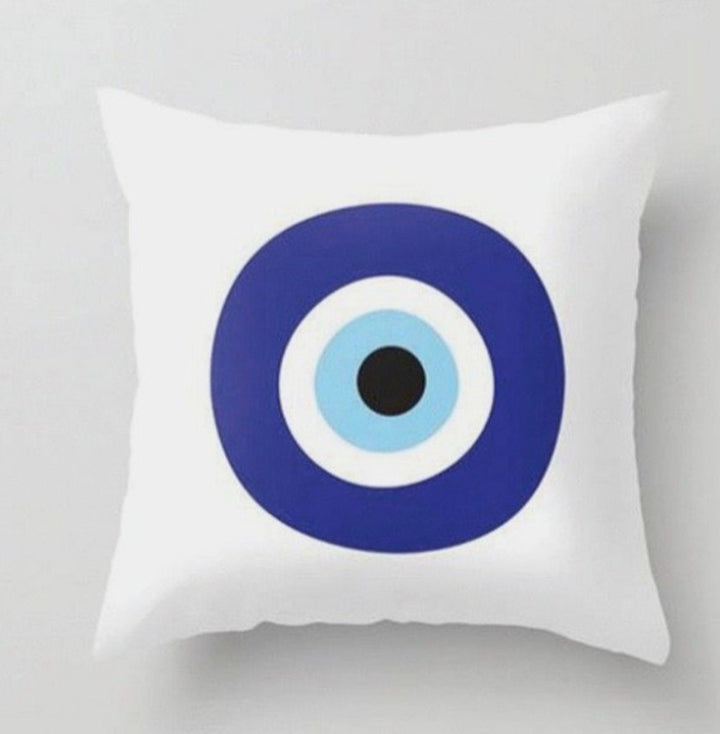 Evil Eye Pillow Cover|Turkish Greek Blue Evil Eye Cushion Case|Good Luck Home Decor|Protection Amulet Throw Pillow|Nazar Boncuk Boho Bedding