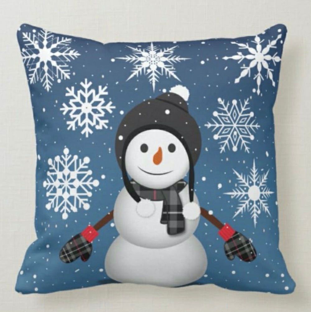 Winter Trend Pillow Covers|Cute Snowman Decor|Snowflake Pillow Case|Snowflake Pillow Cover|Housewarming Throw Pillow|Decorative Winter Decor