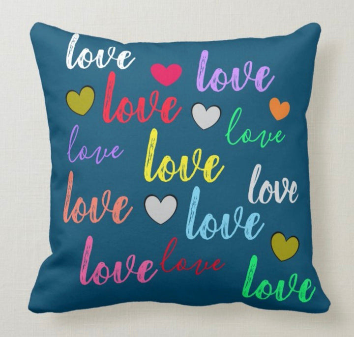 Love Throw Pillow Covers|Valentine's Day Cushion Case|Romantic Gift for Girlfriend|Colorful Love Print Valentine Day Decor|XOXO Pillow Sham