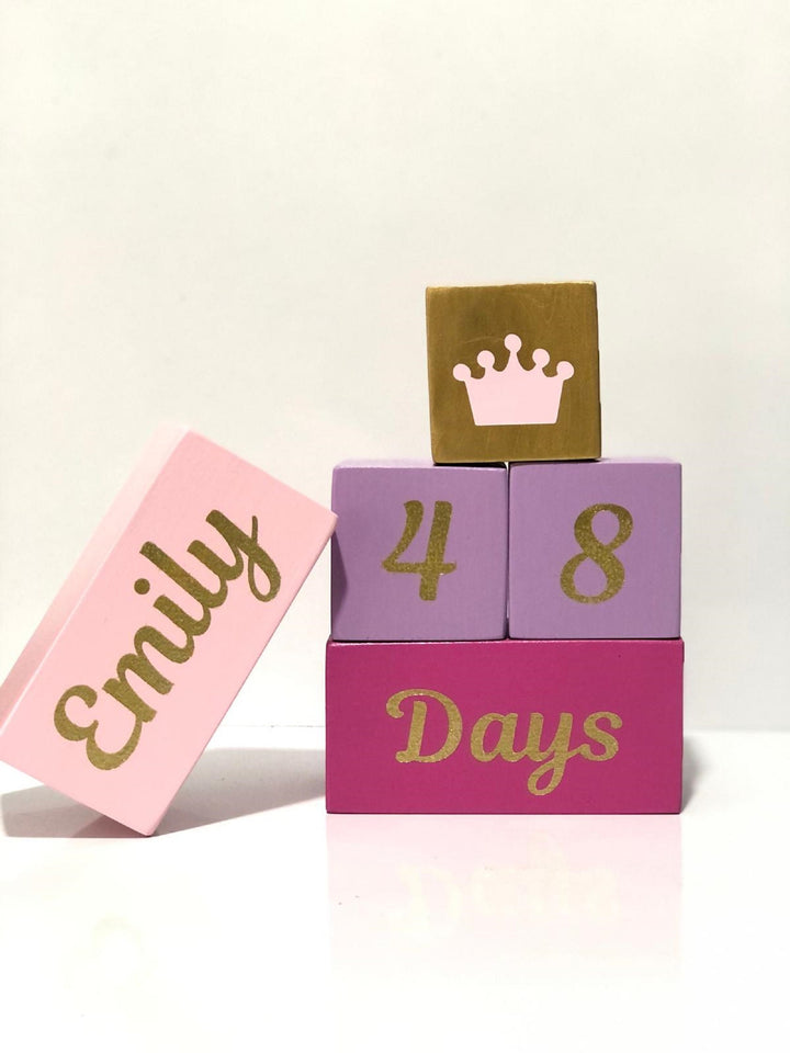 Set of 5 Custom Wooden Cube|Personalized Baby Cube|Wooden Letter Name Block|Wooden Nursery Kid Name Sign|Wood Baby Shower Gift|New Mom Gift