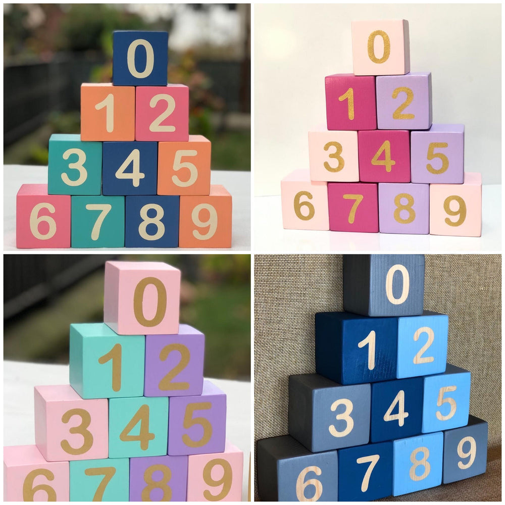 Wooden Number Cubes|Colorful Wooden Number Math Blocks for Kids|Home Learning Toy Early Math|Wooden Counting Sorting Stacking Tower|Baby Toy