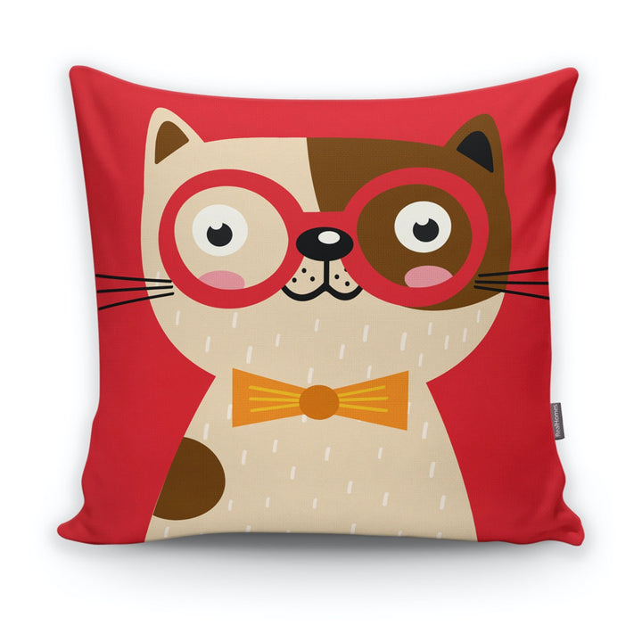 Cute Cat Kid Pillow Cover|Decorative Kid Cushion Case|Cartoon Inspired Home Decor|Housewarming Cushion Cover|Children's Throw Pillow Case