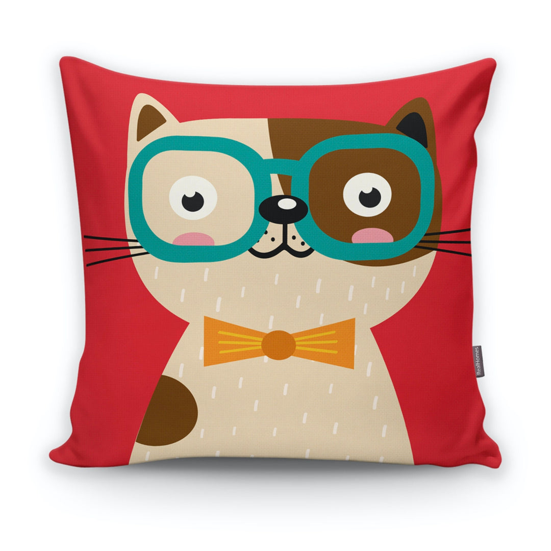 Cute Cat Kid Pillow Cover|Decorative Kid Cushion Case|Cartoon Inspired Home Decor|Housewarming Cushion Cover|Children's Throw Pillow Case