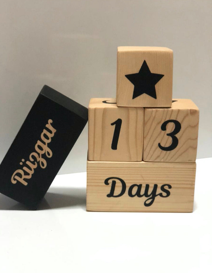 Set of 5 Custom Wooden Cube|Personalized Baby Cube|Wooden Letter Name Block|Wooden Nursery Kid Name Sign|Wood Baby Shower Gift|New Mom Gift