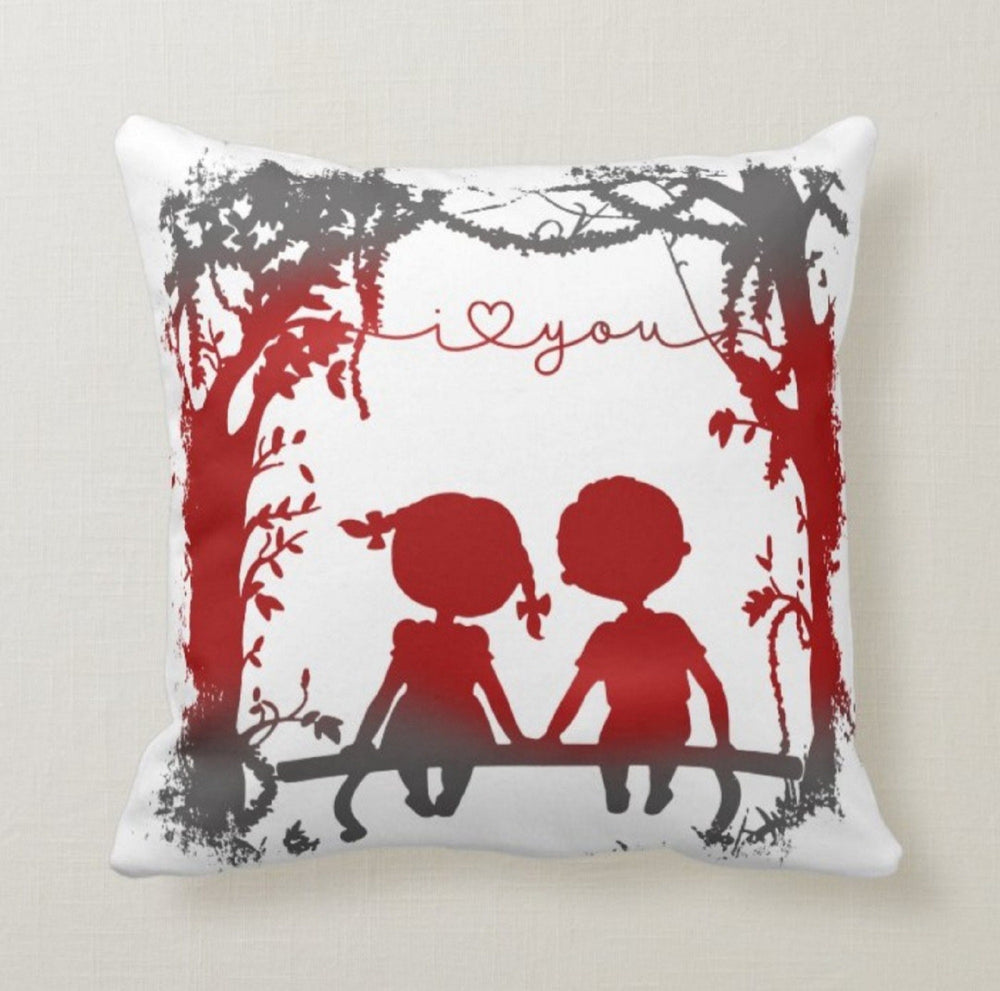 Love Throw Pillow Cover|Valentines on The Swing Cushion Case|Romantic Red White Gray Home Decor|Red Truck Pillow Sham|His Engagement Present