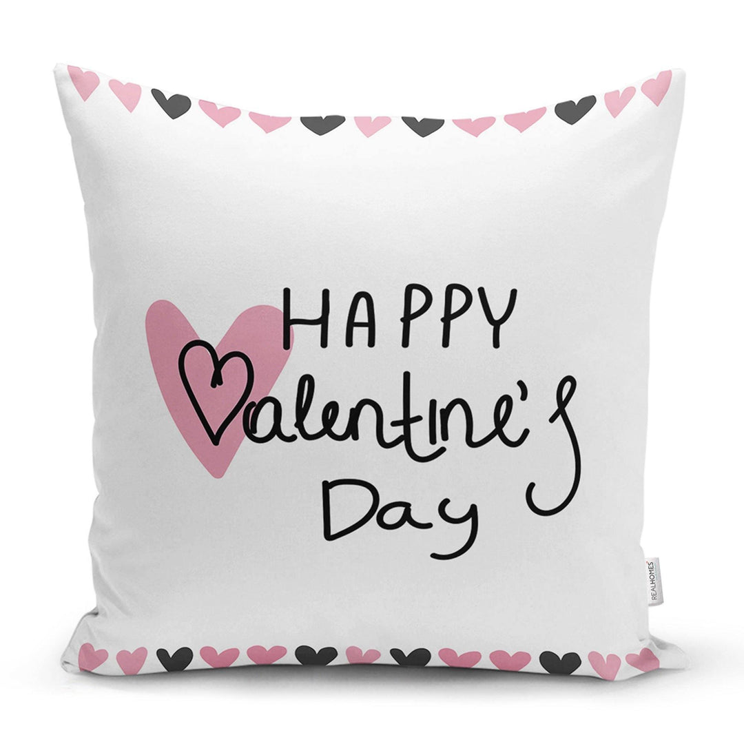 Love Throw Pillow Cover|Valentine&#39;s Day Pillow Case|Romantic XOXO Decor|Heart Design Happy Valentine&#39;s Day Accent Pillow|Love Gift for Him