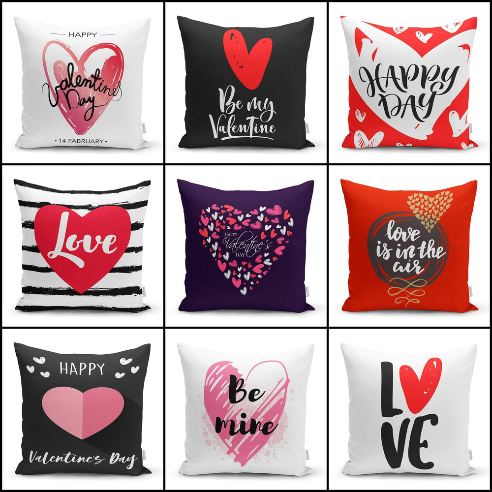 Love Throw Pillow Cover|Valentine&#39;s Day Pillow Case|Romantic XOXO Decor|Heart Design Happy Valentine&#39;s Day Accent Pillow|Love is In the Air