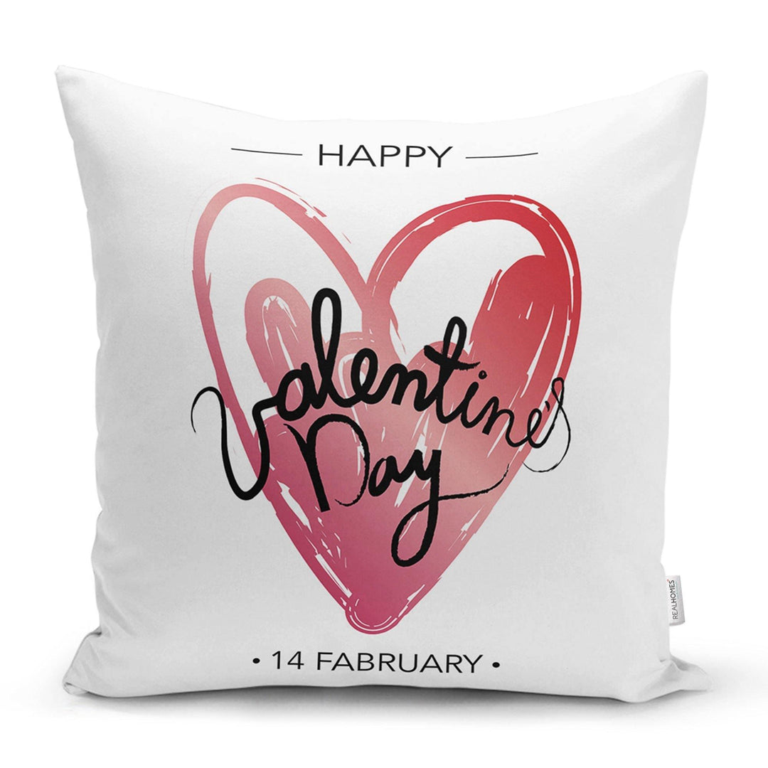 Love Throw Pillow Cover|Valentine&#39;s Day Pillow Case|Romantic XOXO Decor|Heart Design Happy Valentine&#39;s Day Accent Pillow|Love is In the Air