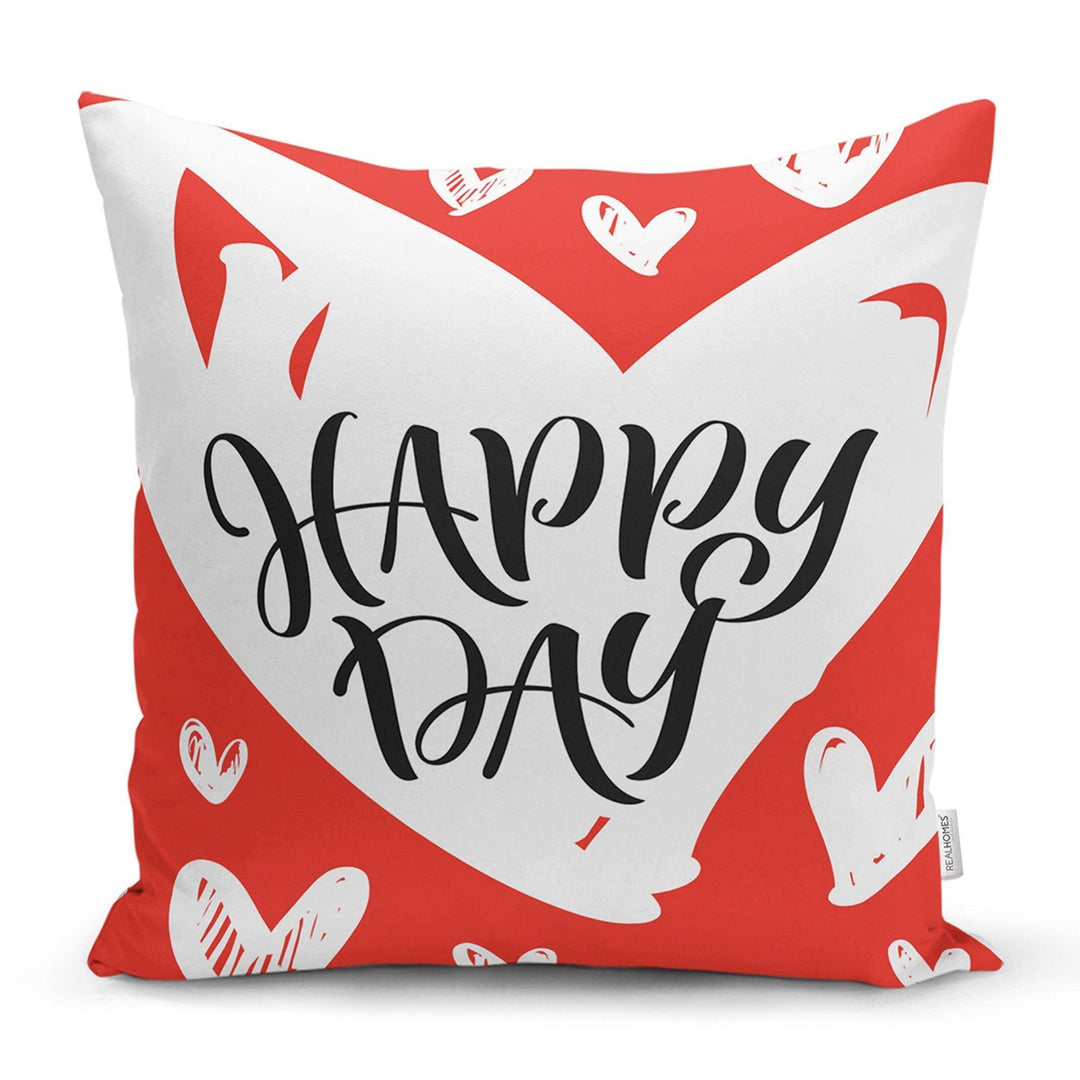 Love Throw Pillow Cover|Valentine&#39;s Day Pillow Case|Romantic XOXO Decor|Heart Design Happy Valentine&#39;s Day Accent Pillow|Love is In the Air