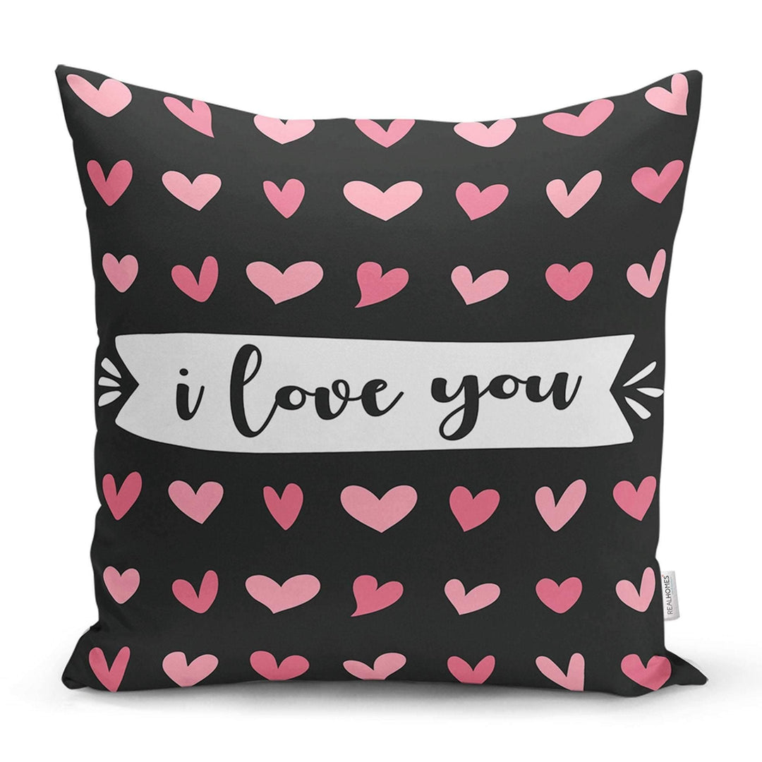 Love Throw Pillow Cover|Valentine&#39;s Day Pillow Case|Romantic XOXO Decor|Heart Design Happy Valentine&#39;s Day Accent Pillow|Be Mine Kiss Me