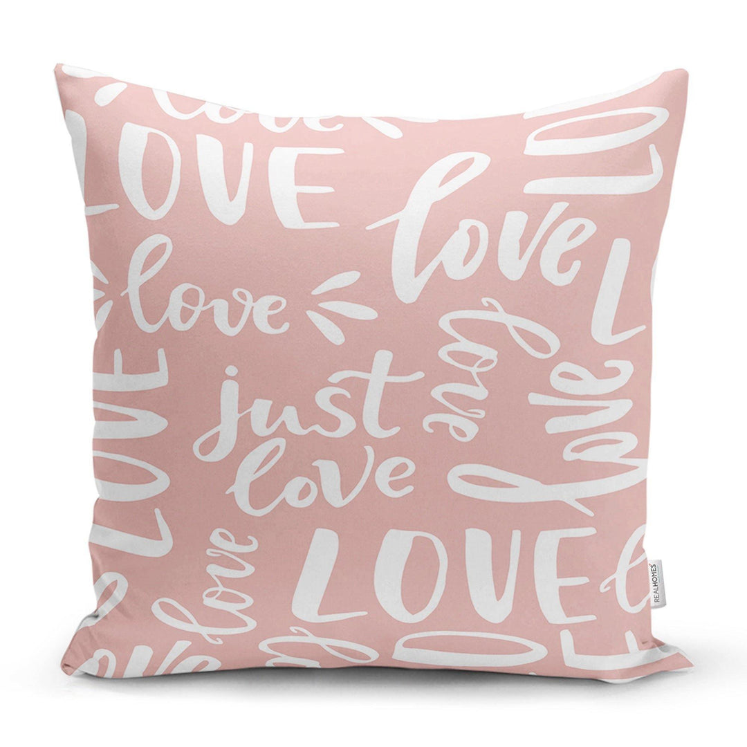 Love Throw Pillow Cover|Valentine&#39;s Day Pillow Case|Romantic XOXO Decor|Heart Design Happy Valentine&#39;s Day Accent Pillow|Just Love You Dear