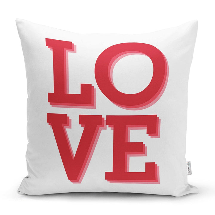 Love Throw Pillow Cover|Valentine&#39;s Day Pillow Case|Romantic XOXO Decor|Heart Design Happy Valentine&#39;s Day Accent Pillow|Just Love You Dear