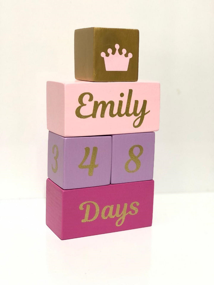 Set of 5 Custom Wooden Cube|Personalized Baby Cube|Wooden Letter Name Block|Wooden Nursery Kid Name Sign|Wood Baby Shower Gift|New Mom Gift