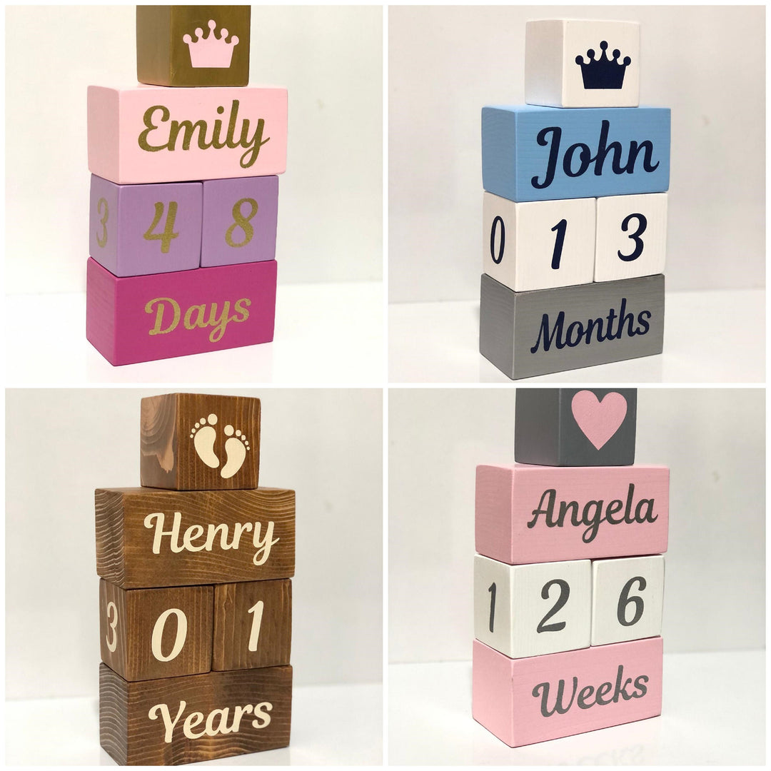 Set of 5 Custom Wooden Cube|Personalized Baby Cube|Wooden Letter Name Block|Wooden Nursery Kid Name Sign|Wood Baby Shower Gift|New Mom Gift