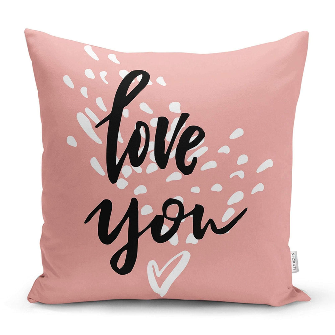 Love Throw Pillow Cover|Valentine&#39;s Day Pillow Case|Romantic Be Mine Decor|Heart Design Happy Valentines Day Lumbar Pillow|Love Gift for Her