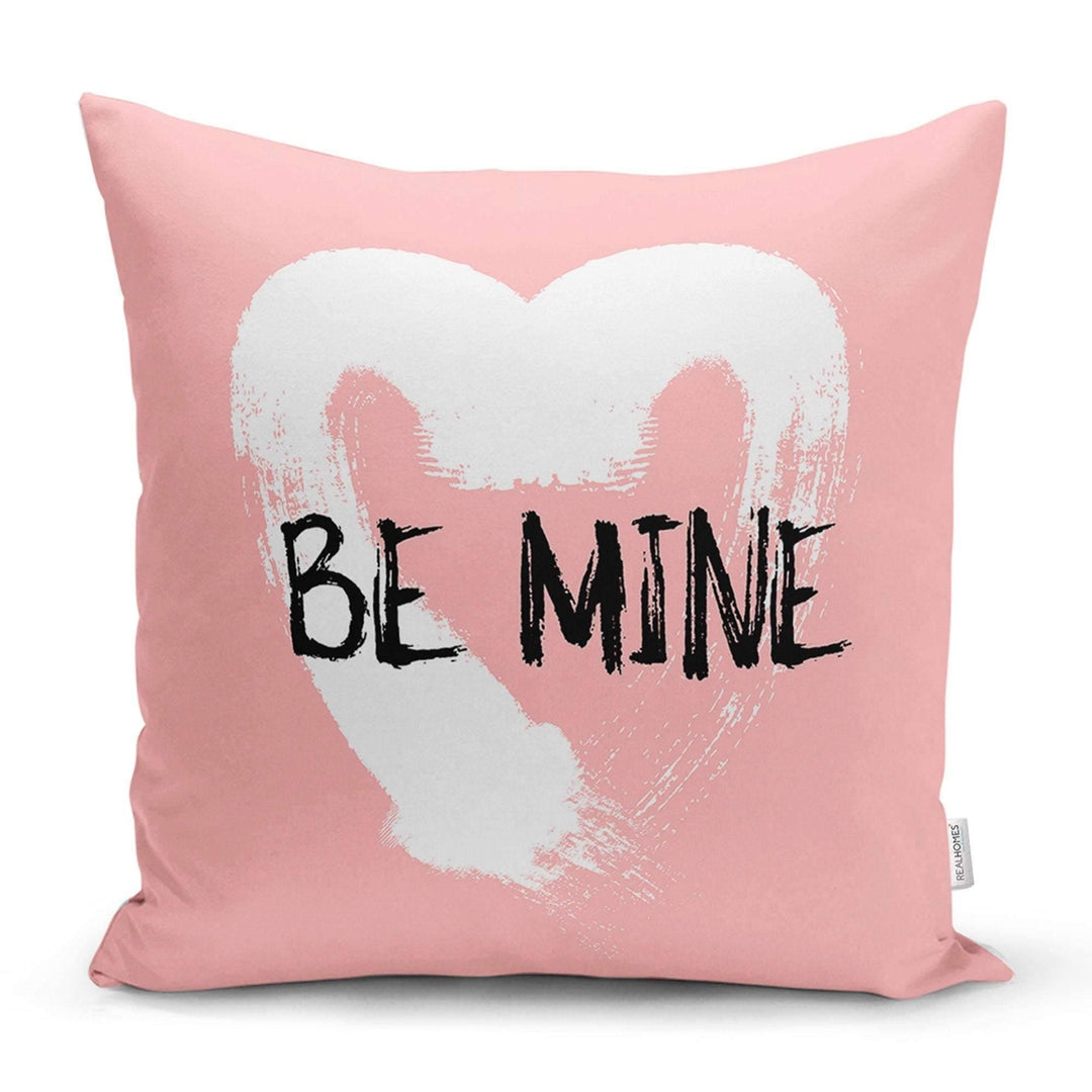 Love Throw Pillow Cover|Valentine&#39;s Day Pillow Case|Romantic Be Mine Decor|Heart Design Happy Valentines Day Lumbar Pillow|Love Gift for Her