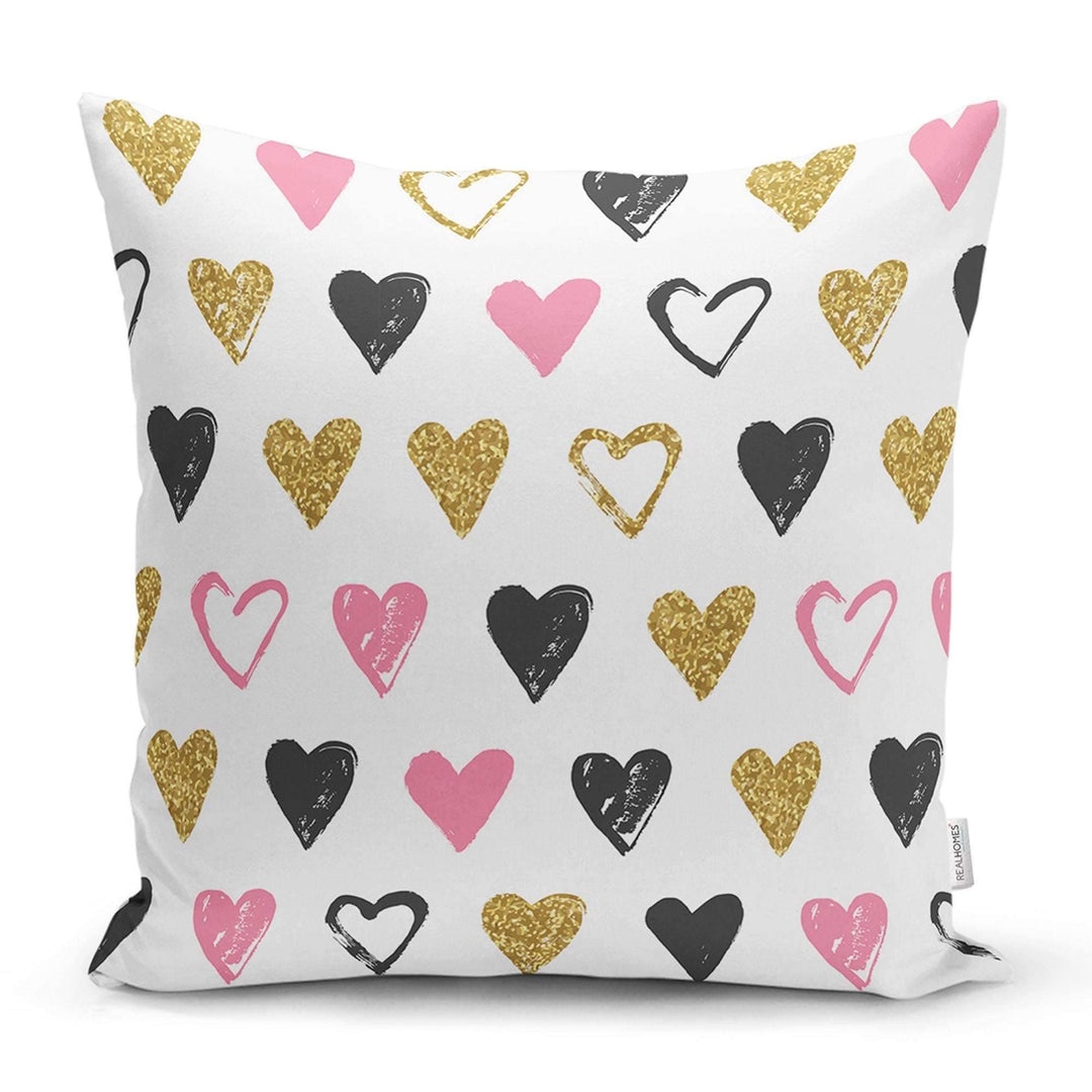 Love Throw Pillow Cover|Valentine&#39;s Day Pillow Case|Romantic Be Mine Decor|Heart Design Happy Valentines Day Lumbar Pillow|Love Gift for Her