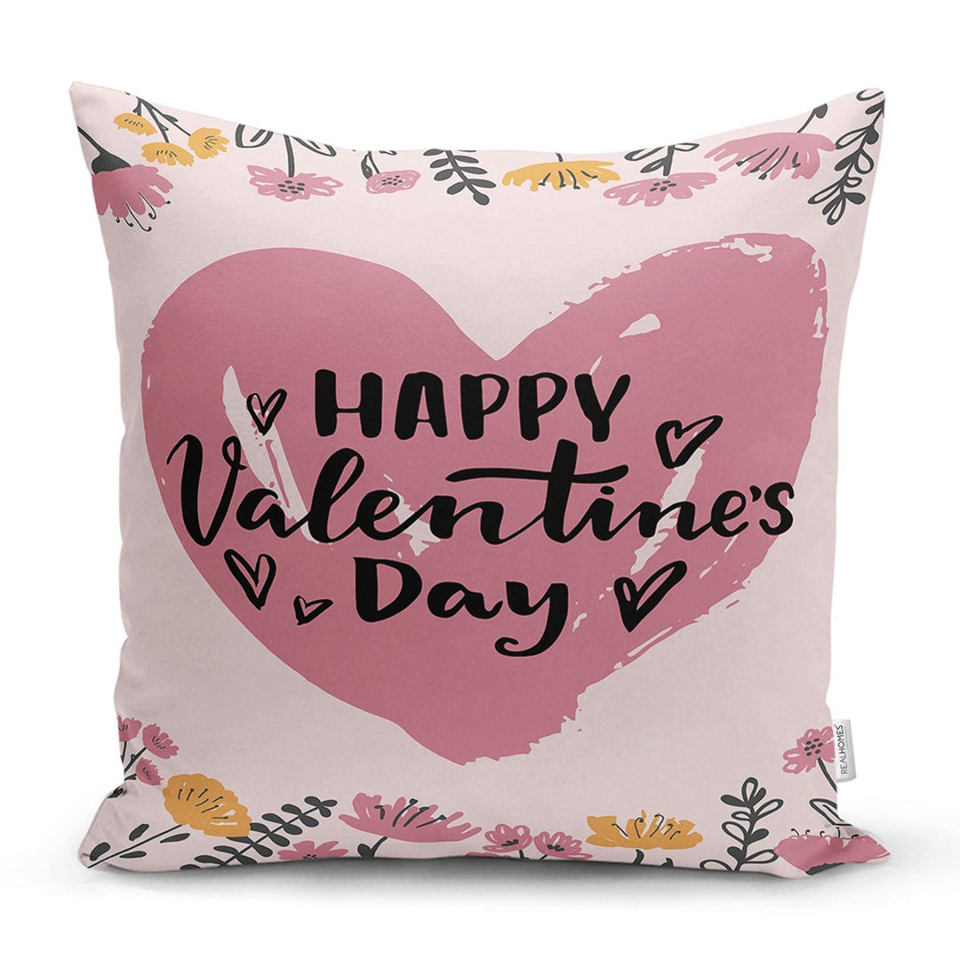 Love Throw Pillow Cover|Valentine&#39;s Day Pillow Case|Romantic XOXO Decor|Heart Design Happy Valentine&#39;s Day Accent Pillow|Love Gift for Him