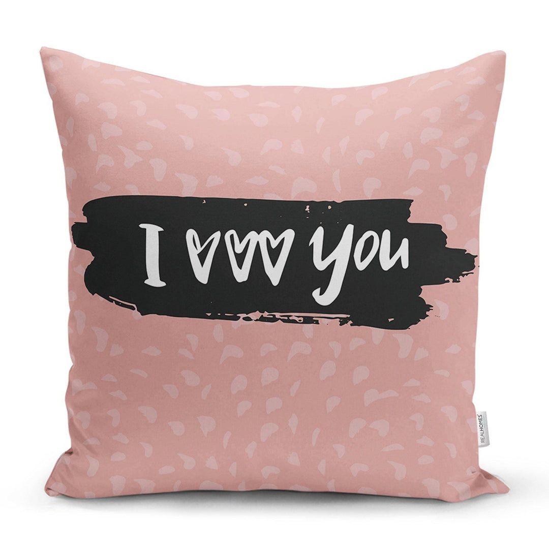 Love Throw Pillow Cover|Valentine&#39;s Day Pillow Case|Romantic XOXO Decor|Heart Design Happy Valentine&#39;s Day Accent Pillow|Love Gift for Him