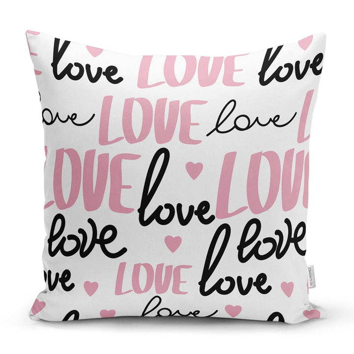 Love Throw Pillow Cover|Valentine&#39;s Day Pillow Case|Romantic XOXO Decor|Heart Design Happy Valentine&#39;s Day Accent Pillow|Love Gift for Him