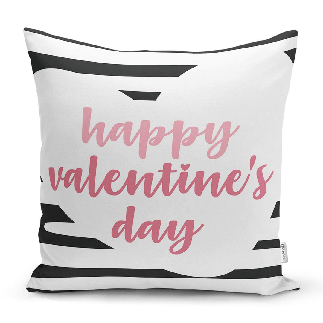 Love Throw Pillow Cover|Valentine&#39;s Day Pillow Case|Romantic XOXO Decor|Heart Design Happy Valentine&#39;s Day Accent Pillow|Love Gift for Him