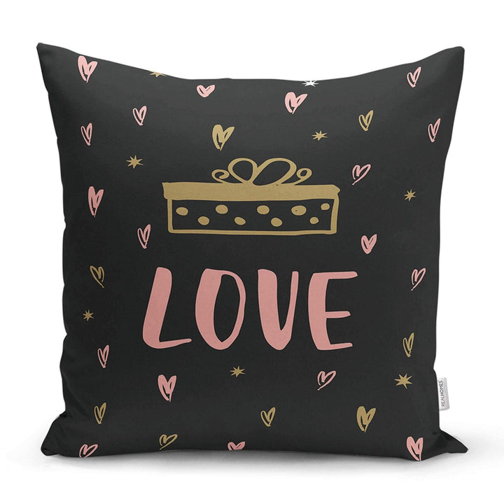 Love Throw Pillow Cover|Valentine&#39;s Day Pillow Case|Romantic XOXO Decor|Heart Design Happy Valentine&#39;s Day Accent Pillow|Love is In the Air