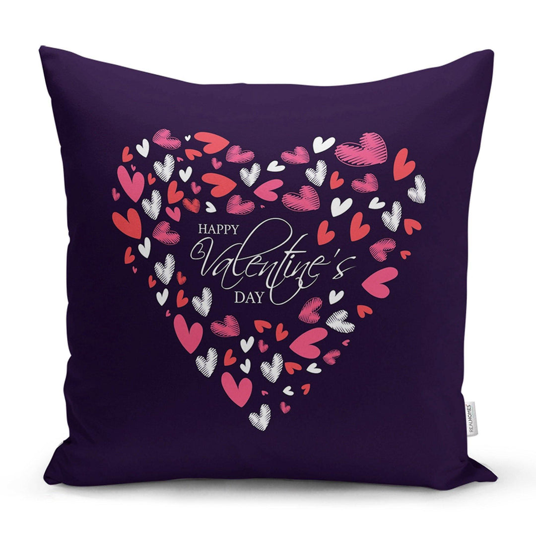 Love Throw Pillow Cover|Valentine&#39;s Day Pillow Case|Romantic XOXO Decor|Heart Design Happy Valentine&#39;s Day Accent Pillow|Love is In the Air