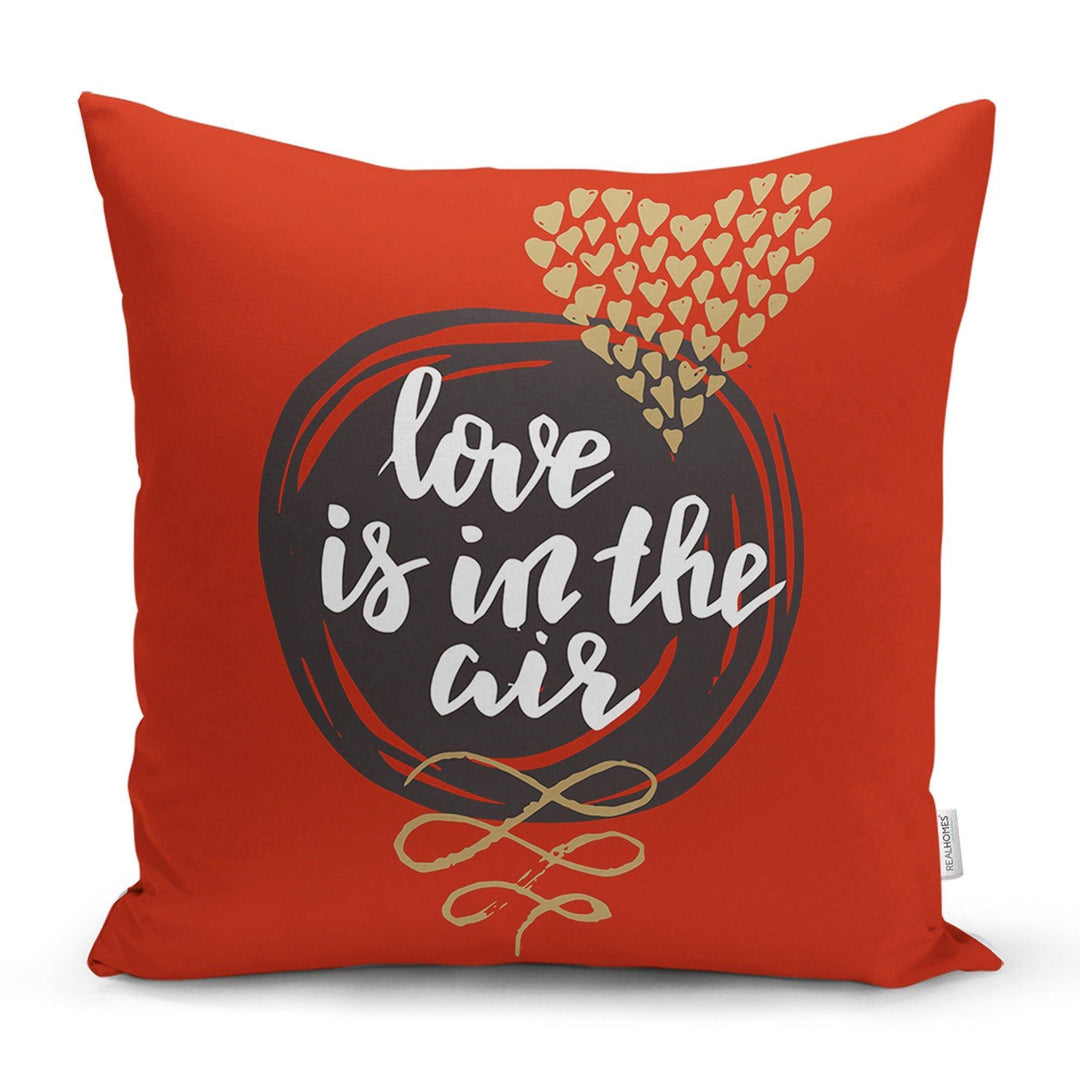 Love Throw Pillow Cover|Valentine&#39;s Day Pillow Case|Romantic XOXO Decor|Heart Design Happy Valentine&#39;s Day Accent Pillow|Love is In the Air