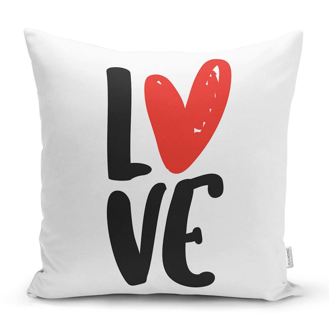 Love Throw Pillow Cover|Valentine&#39;s Day Pillow Case|Romantic XOXO Decor|Heart Design Happy Valentine&#39;s Day Accent Pillow|Love is In the Air