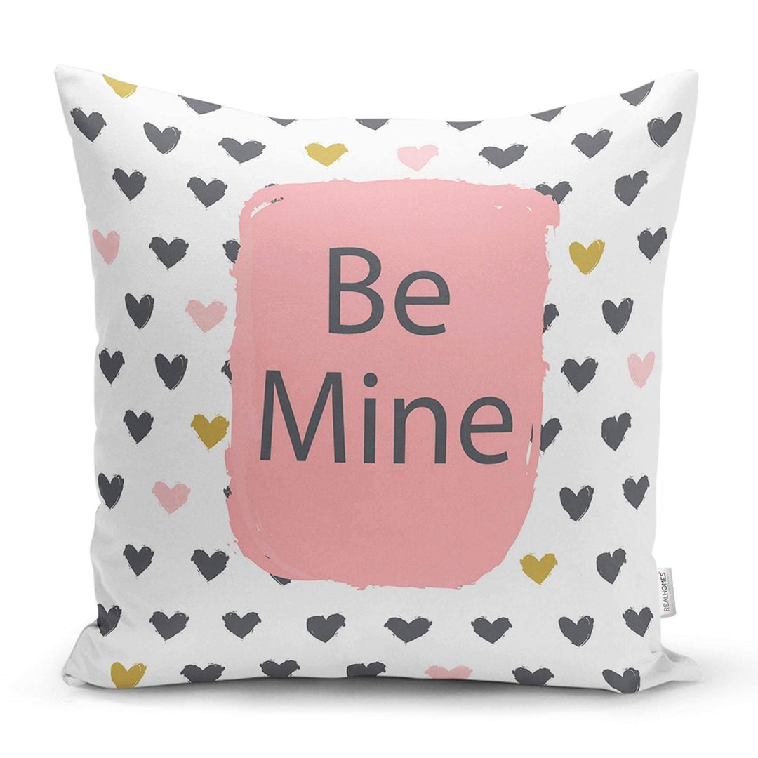 Love Throw Pillow Cover|Valentine&#39;s Day Pillow Case|Romantic XOXO Decor|Heart Design Happy Valentine&#39;s Day Accent Pillow|Be Mine Kiss Me