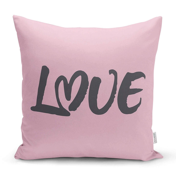 Love Throw Pillow Cover|Valentine&#39;s Day Pillow Case|Romantic XOXO Decor|Heart Design Happy Valentine&#39;s Day Accent Pillow|Be Mine Kiss Me